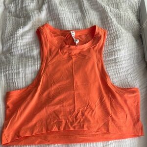 Lululemon Athletica Orange Sleeveless Crop Tank Top